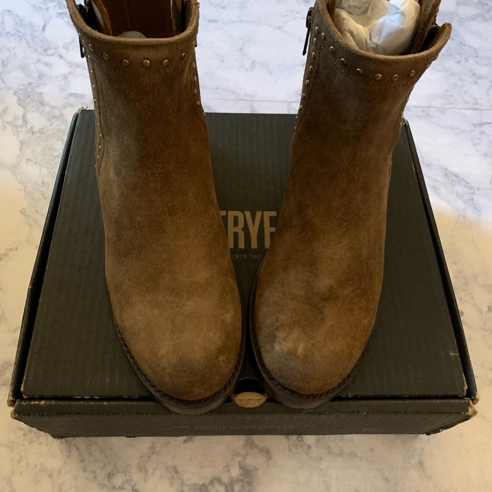 Frye Natalie Stud Double Zip Ankle Boots